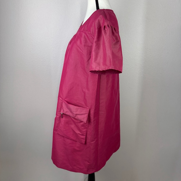 Love Moschino Mini Shift Dress 6 Pink Barbiecore Short Puff Sleeve Made in Italy - Picture 6 of 15